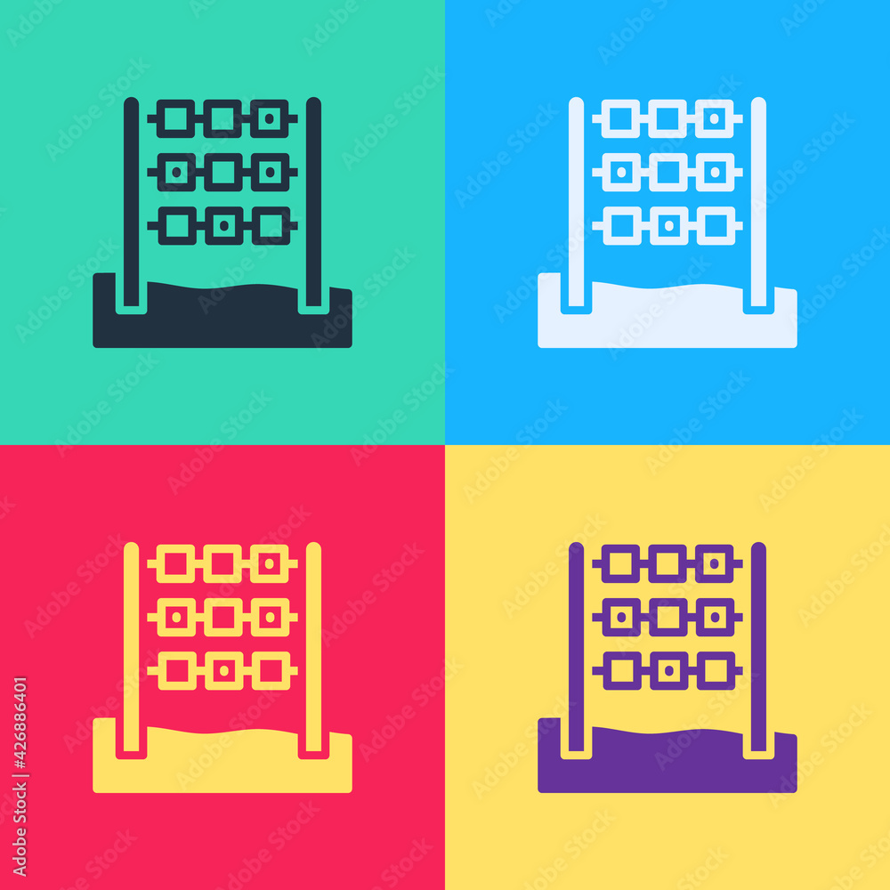 Poster pop art tic tac toe game icon isolated on color background. vector