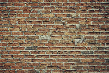 Old retro weathered brick wall background