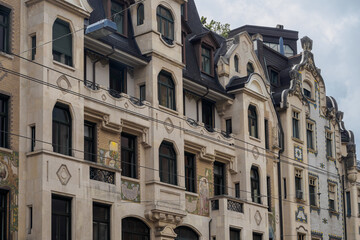 Fototapeta premium Facade of a residential building in Zurich, Switzerland