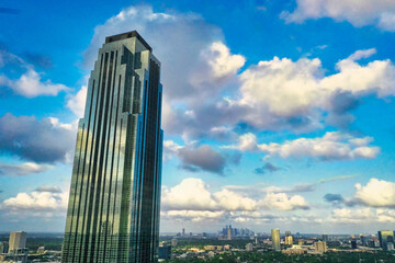 Williams Tower Uptown Houston Texas with downtown skyline in background