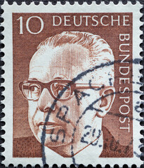 GERMANY - CIRCA 1970: a postage stamp from Germany, showing a portrait of the politician and...