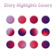 Set of Instagram Story Highlights Covers Icons. Colourful unique blog templates