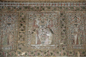 Detail of a mural from the Raj Mahal Palace in Orchha, Madhya Pradesh, India. © Oscar Espinosa
