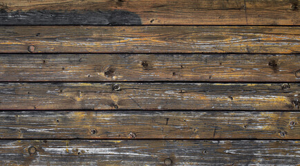 texture of brown wood plank wall. background of wooden surface	
