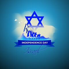 Vector illustration concept of Israel Independence Day, Yom Ha'atzmaut. National day of Israel.