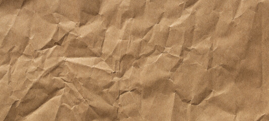 texture of old crumpled brown grunge paper - vintage background