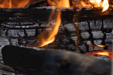 fire in the fireplace