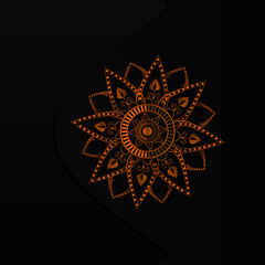 Golden abstract Mandal ornate pattern for background, invitations, cards, premium templates.