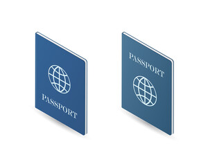 Passport concept. Colored isometric vector illustration. Isolated on white background.