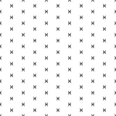 Square seamless background pattern from black zodiac pisces symbols. The pattern is evenly filled. Vector illustration on white background
