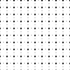 Square seamless background pattern from black fire symbols are different sizes and opacity. The pattern is evenly filled. Vector illustration on white background