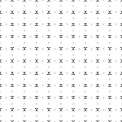 Square seamless background pattern from black zodiac gemini symbols are different sizes and opacity. The pattern is evenly filled. Vector illustration on white background