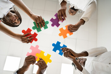 African Medical Doctors Holding Puzzle Together