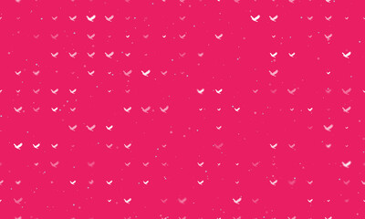 Seamless background pattern of evenly spaced white eagle symbols of different sizes and opacity. Vector illustration on pink background with stars