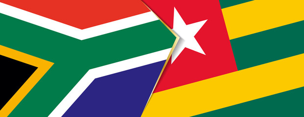 South Africa and Togo flags, two vector flags.