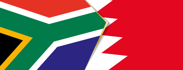 South Africa and Bahrain flags, two vector flags.