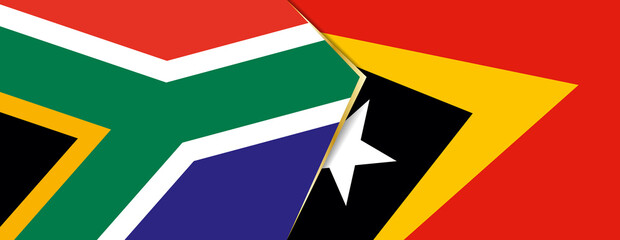 South Africa and East Timor flags, two vector flags.