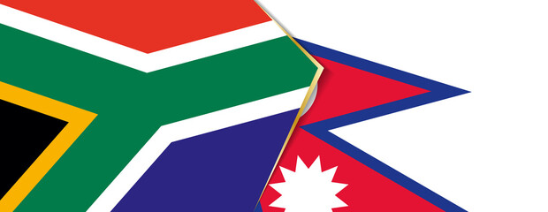 South Africa and Nepal flags, two vector flags.