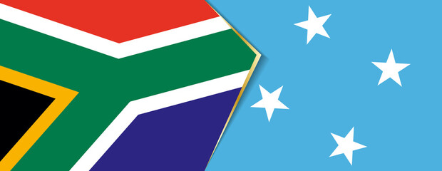 South Africa and Micronesia flags, two vector flags.