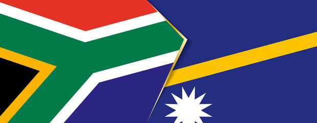 South Africa and Nauru flags, two vector flags.