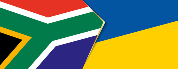 South Africa and Ukraine flags, two vector flags.