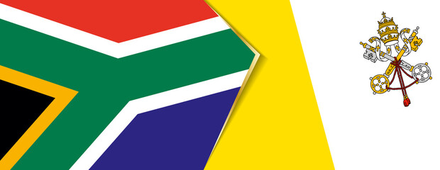 South Africa and Vatican City flags, two vector flags.