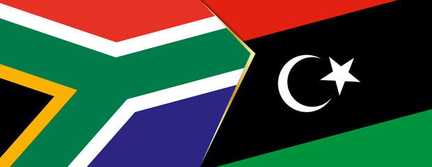South Africa and Libya flags, two vector flags.