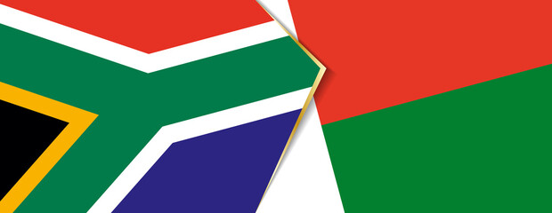 South Africa and Madagascar flags, two vector flags.