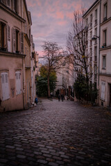 cobble stone streets of montmartre 