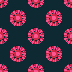 Fototapeta na wymiar Geometric flowers seamless pattern. Vector stock illustration eps10. 