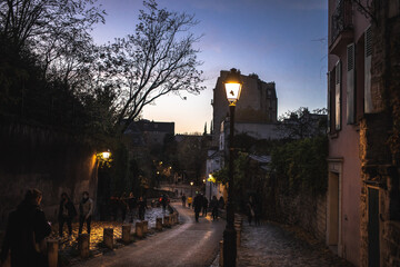 cobble stone streets of montmartre rue de abreuvoir