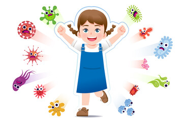 European girl have a immune to certain bacteria and viruses so that they can live a fun, age-appropriate life. Safety in keeping children away from serious diseases.