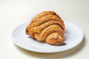 Croissants with strawberries and chocolate. High quality photo