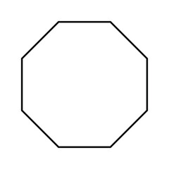 octagon shapes with outlines and fill colors, fields for logos or symbols, math teaching pictures.