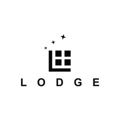 initial letter L for lodge simple flat minimalist