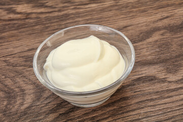 Sour cream in the bowl