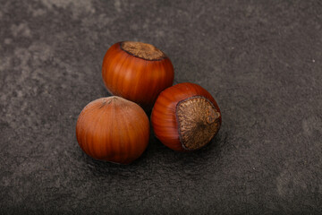 Hazelnut heap isolated over background