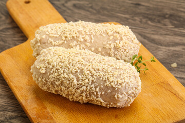 Raw chicken cutlet for roast