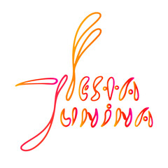 gradient lettering with the name of the festival. festa junina.