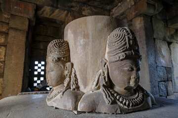 Detail of the Brahma Temple in Khajuraho, Madhya Pradesh, India. Forms part of the Khajuraho Group...