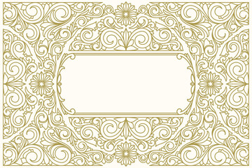 Decorative monochrome ornate vintage design blank card