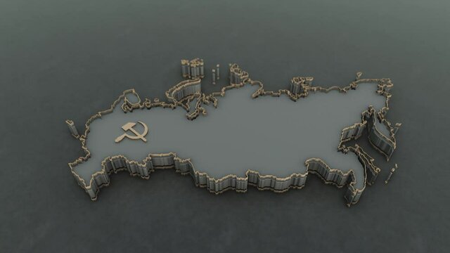 3D animation of the map of russia