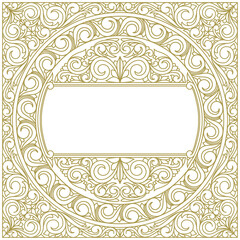 Decorative monochrome ornate vintage design blank card