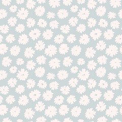 Abstract floral vector seamless pattern. Hand drawn spring flower background