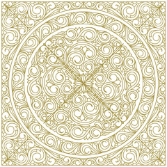 Decorative monochrome ornate vintage design blank card