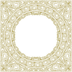 Decorative monochrome ornate vintage design blank card