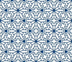 Abstract colorful doodle flower seamless pattern. Floral background. Mosaic, tile of thin line ornament.