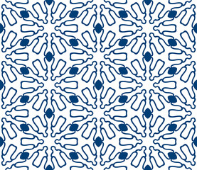 Abstract colorful doodle flower seamless pattern. Floral background. Mosaic, tile of thin line ornament.