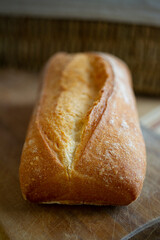 ciabatta di pane di farina di grano duro macro