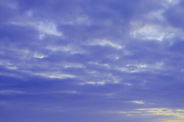 Sky with thick clouds in the evening.